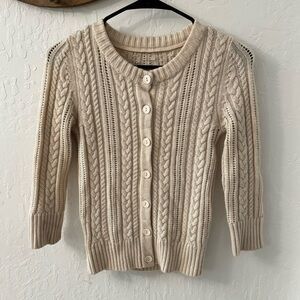 Tildon Cream Tan Button Front Fitted Knit Cardigan
